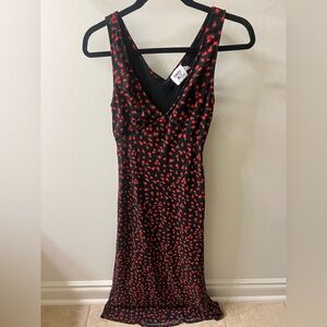 Princess Polly Black and Red Floral Maxi Dress